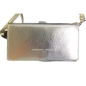 Adrienne Vittadini Silver Wallet Crossbody Purse